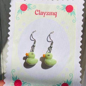 Cute Green Ducks Earrings
